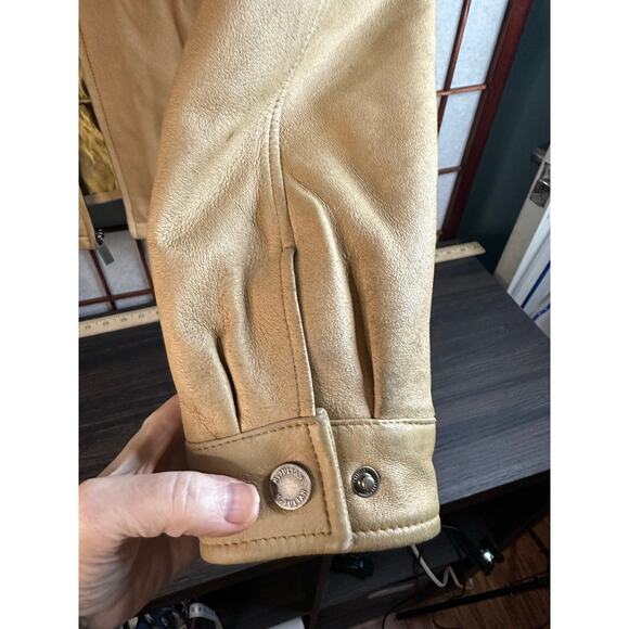 Vintage Wilson's leather Men's large tan leather bomber/70's jacket with liner - Picture 3 of 10